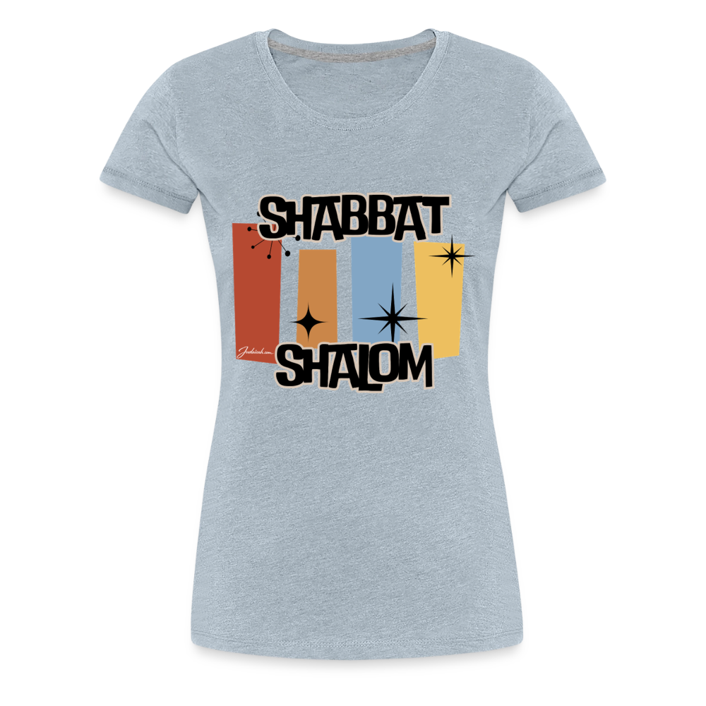 Retro Shabbat Women’s Premium T-Shirt - heather ice blue