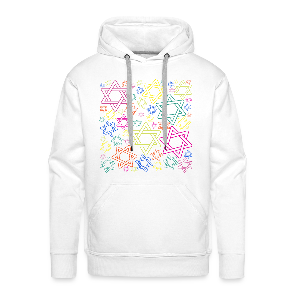 Neon Star of David FestivalMen’s Premium Hoodie - white