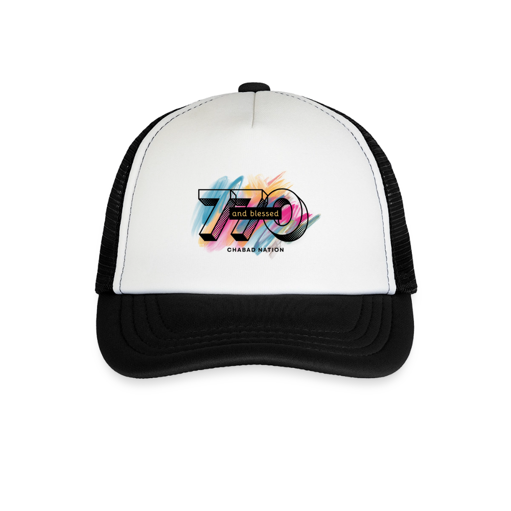 770 And Blessed Kid's Trucker Cap - white/black