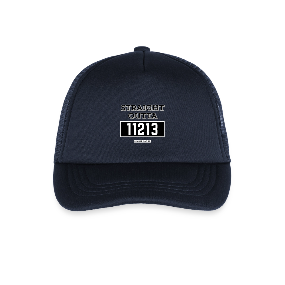 Straight Outta 11213 Kid's Trucker Cap - navy