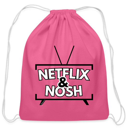 Netflix & Nosh Cotton Drawstring Bag - pink
