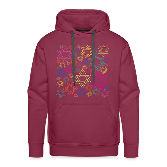 Neon Star of David FestivalMen’s Premium Hoodie - burgundy