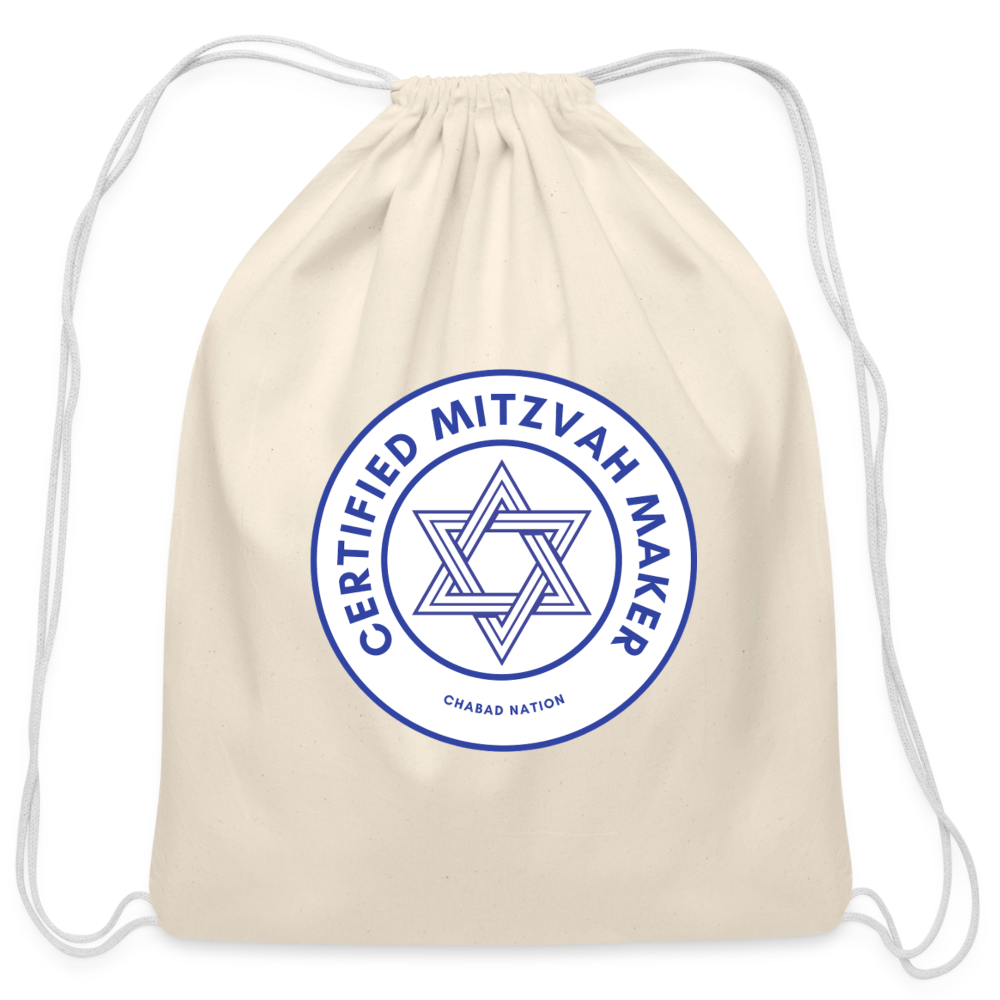 Certified Mitzvah Maker Cotton Drawstring Bag - natural