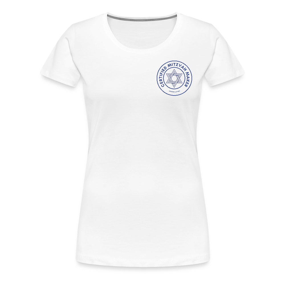 Certified Mitzvah Maker Badge Women’s Premium T-Shirt - white