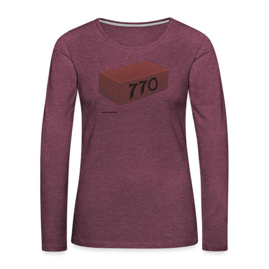 770 Solid Brick Women's Premium Long Sleeve T-Shirt - heather burgundy
