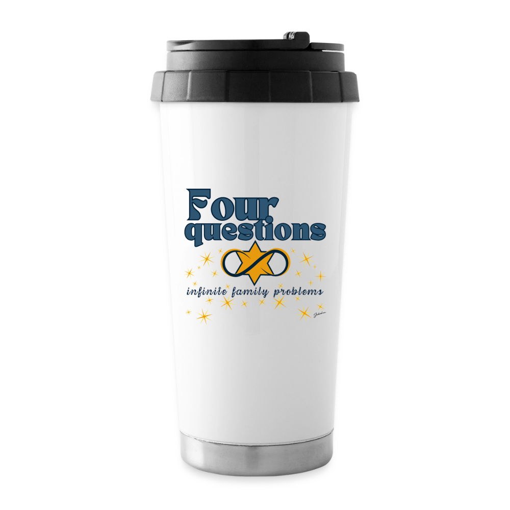Four Questions 16 oz Travel Mug - white