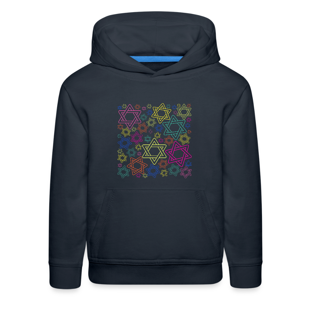 Neon Star of David Festival Kids‘ Premium Hoodie - navy