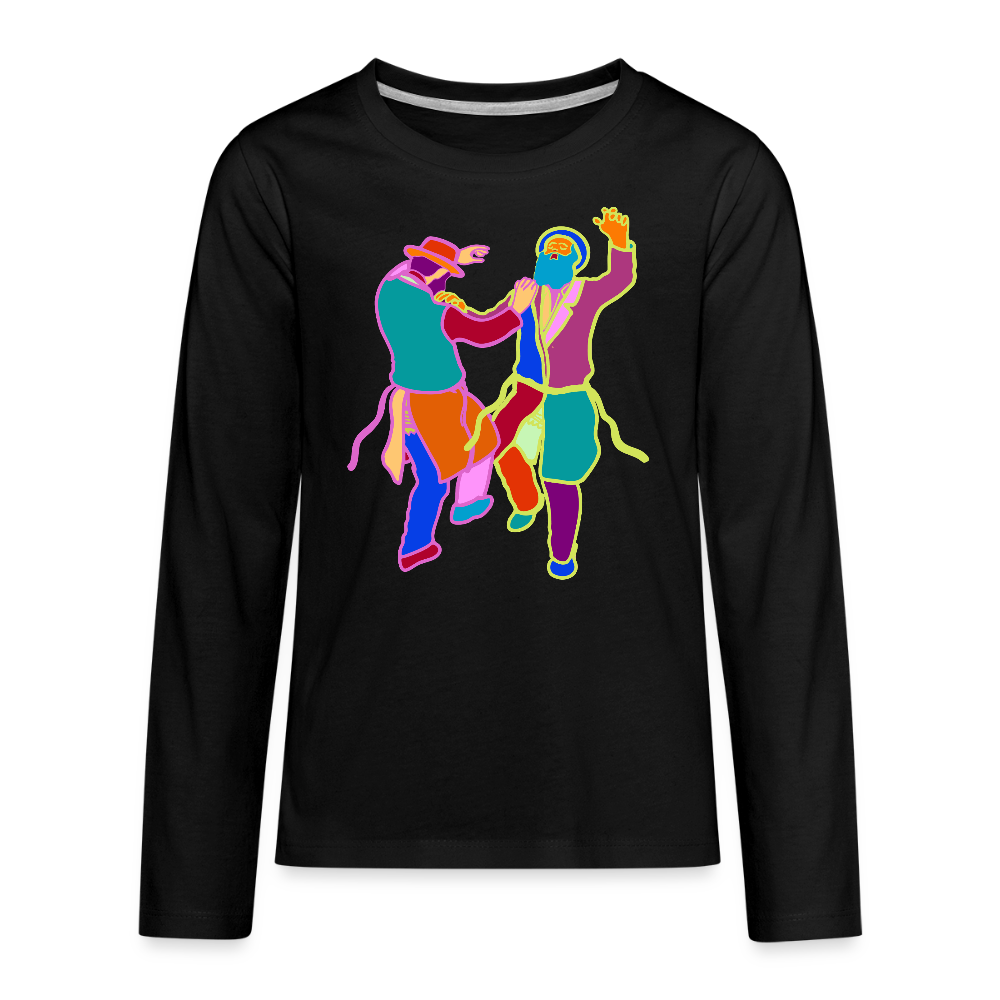 Colorful Dancing Rabbis Kids' Premium Long Sleeve T-Shirt - black