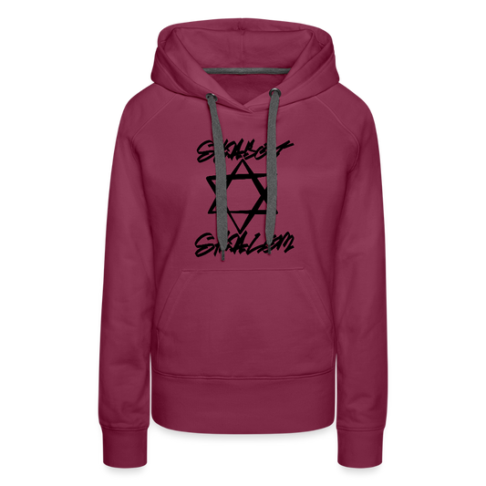 Shabbat Shalom Graffiti Star Women’s Premium Hoodie - burgundy