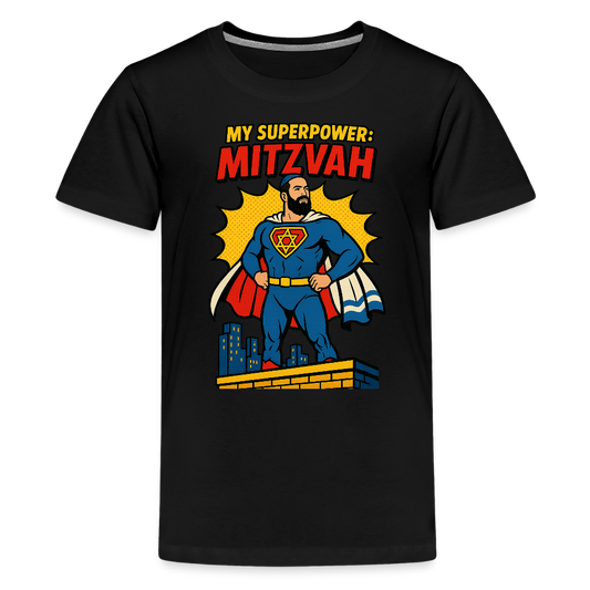 My Superpower: Mitzvah Kids' Premium T-Shirt - black