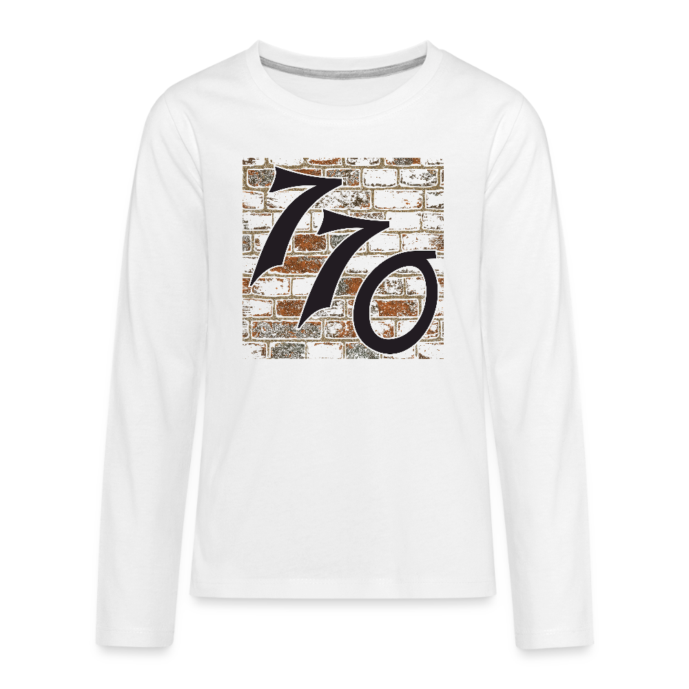 770 Brick Wall Kids' Premium Long Sleeve T-Shirt - white