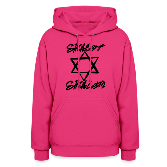 Shabbat Shalom Graffiti Star Women's Hoodie - fuchsia
