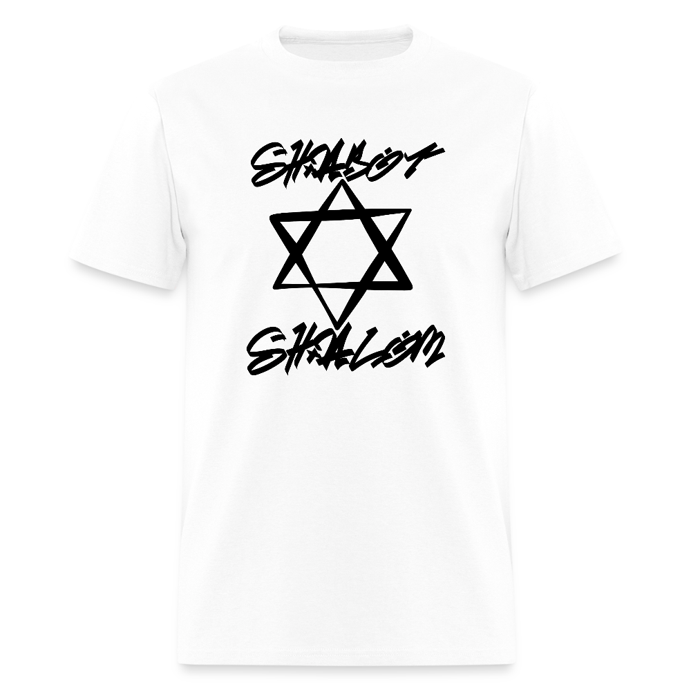 Shabbat Shalom Graffiti Star Men's T-Shirt | GILDAN 5000 - white