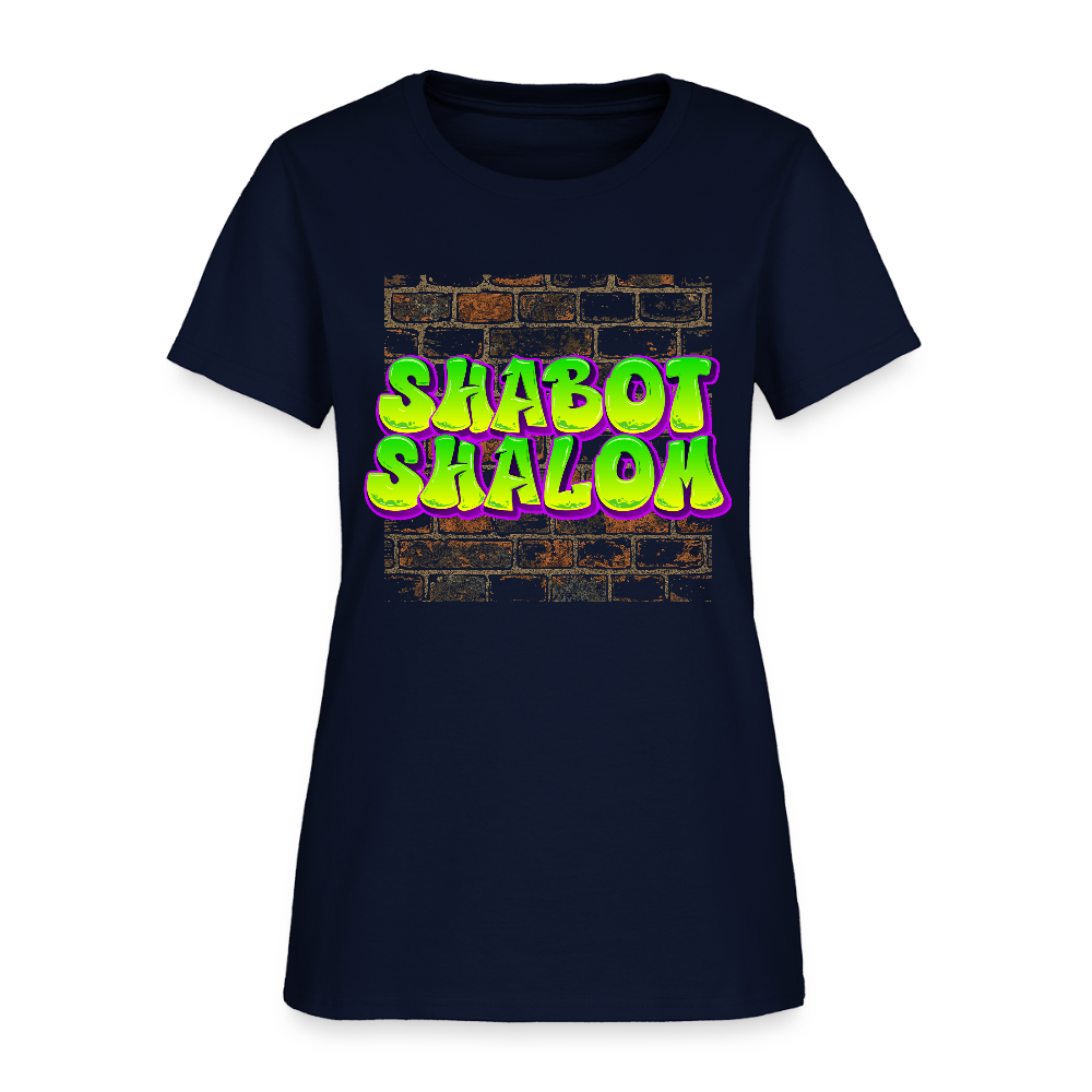Shabot Shalom Brick 770 Graffiti Women's T-Shirt - navy