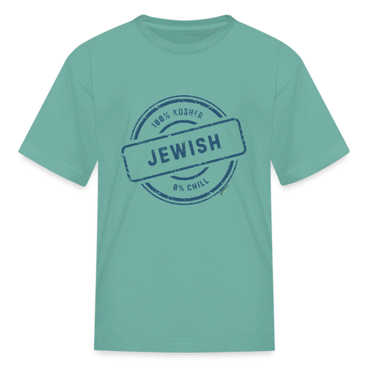 100% Jewish Kids' T-Shirt - aquatic