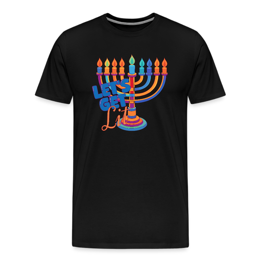 Let's Get Lit Menorah Men's Premium T-Shirt - black