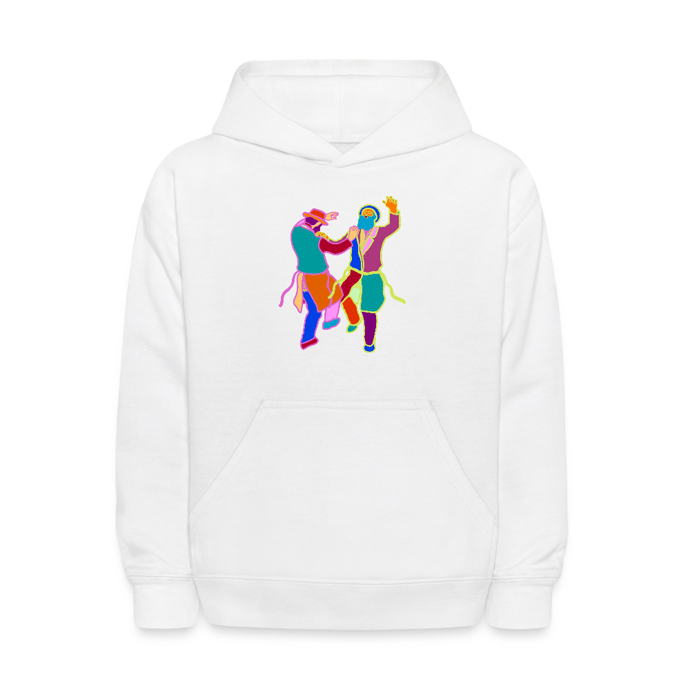 Colorful Dancing Rabbis Kids' Hoodie - white