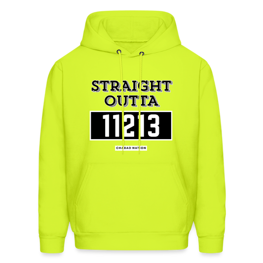 Straight Outta 11213 Men's Hoodie - safety green