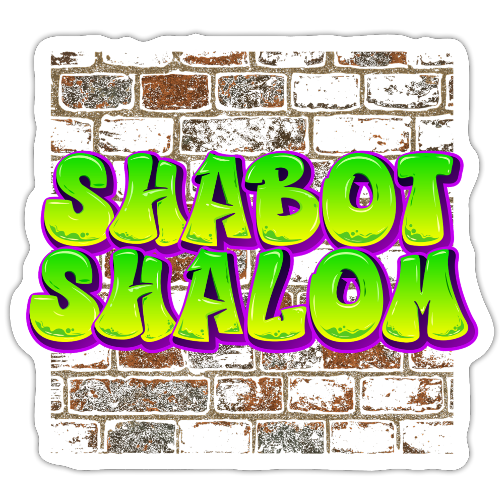 Shabot Shalom Brick 770 Graffiti Sticker - white matte