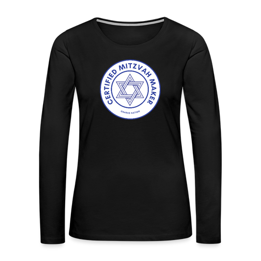 Certified Mitzvah Maker Women's Premium Long Sleeve T-Shirt - black