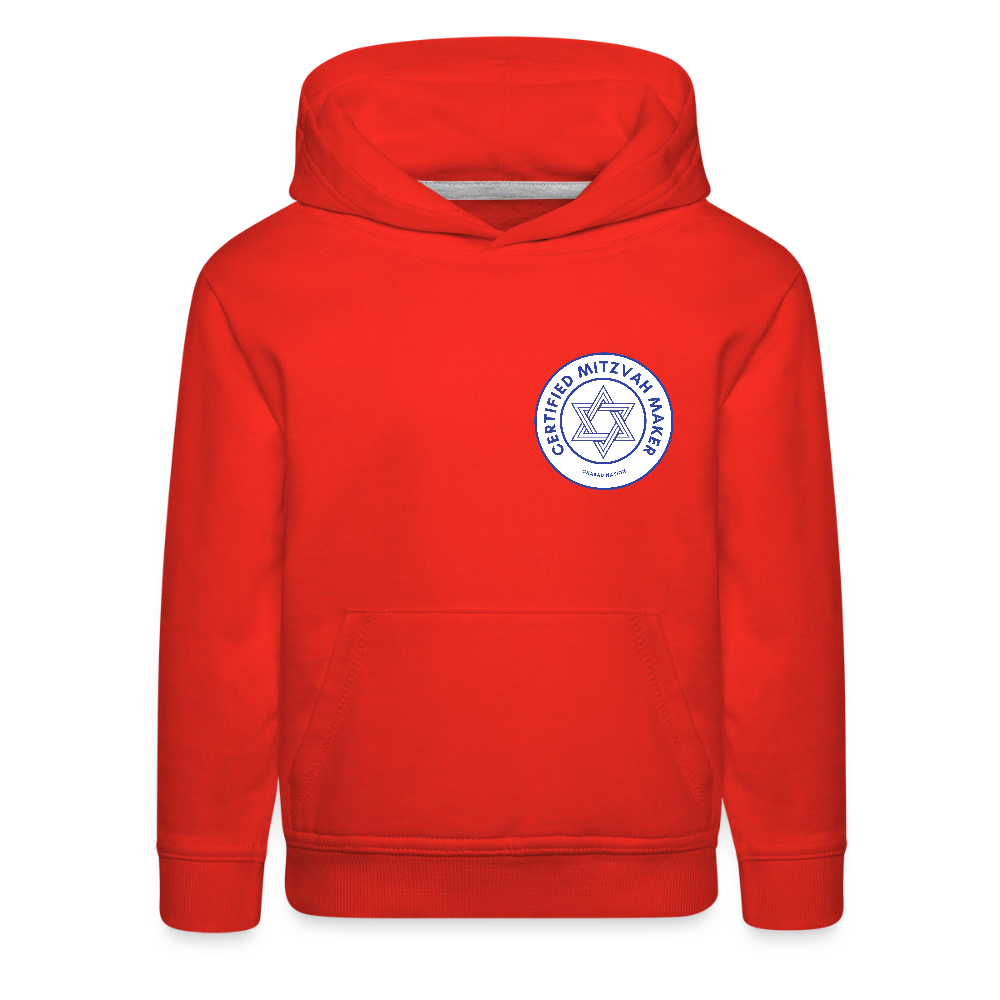Certified Mitzvah Maker Badge Kids‘ Premium Hoodie - red