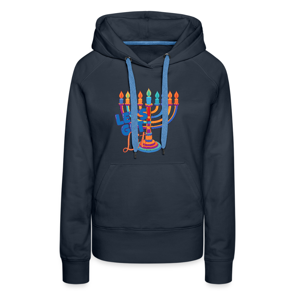 Let’s Get Lit Menorah Women’s Premium Hoodie - navy