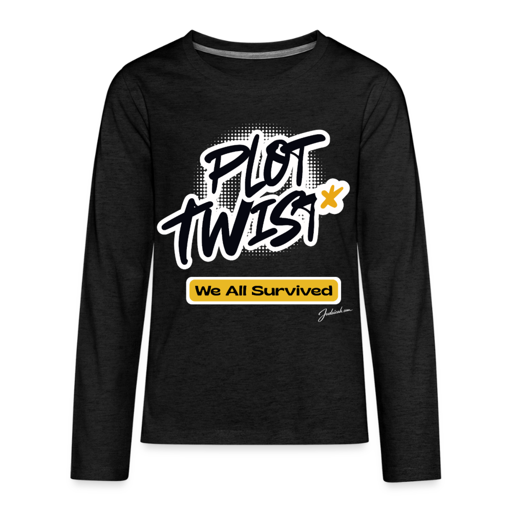 Plot Twist Kids' Premium Long Sleeve T-Shirt - charcoal grey