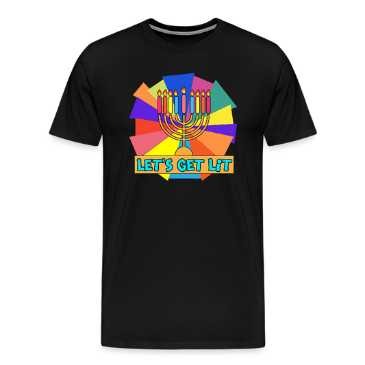 Glow & Get Lit Chanukah Menorah Men's Premium T-Shirt - black