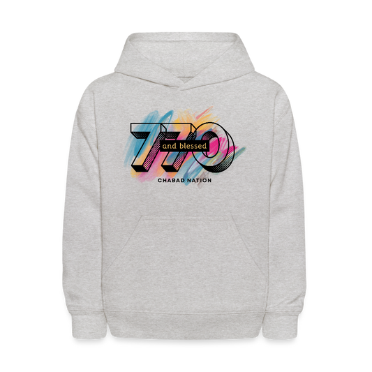 770 And Blessed Kids' Hoodie - heather gray