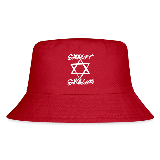 Shabbat Shalom Graffiti Light Star Kid's Bucket Hat - red