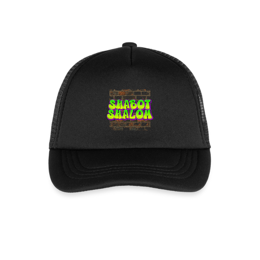 Shabot Shalom Brick 770 Graffiti Kid's Trucker Cap - black