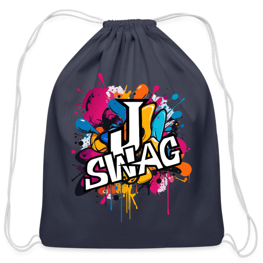 Jswag Logo Cotton Drawstring Bag - navy