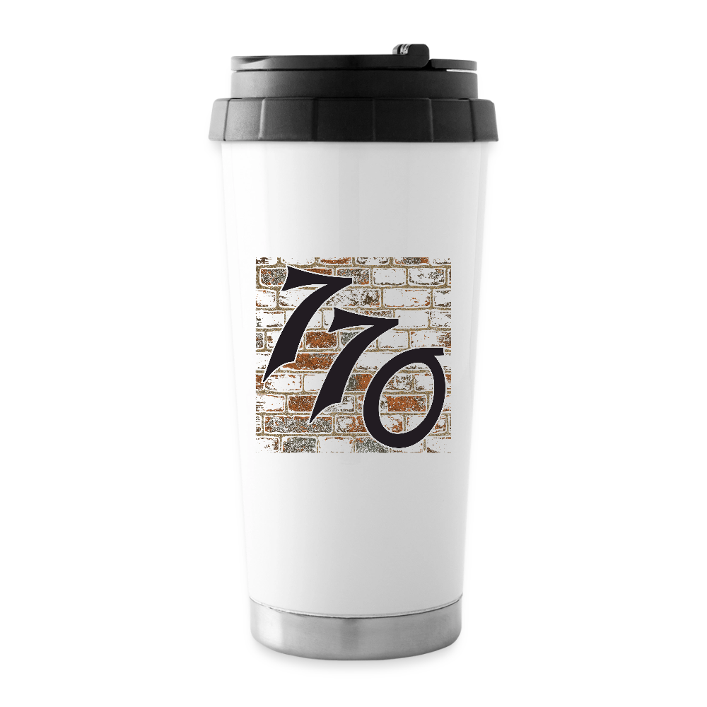 770 Brick Wall 16 oz Travel Mug - white