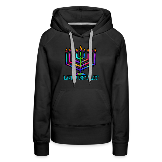 Let’s Get Lit Chabad Menorah Women’s Premium Hoodie - black