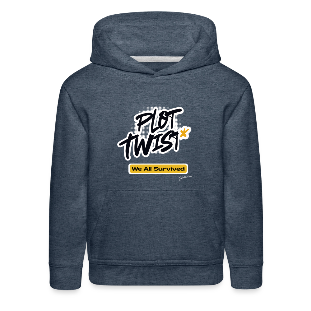 Plot Twist Kids‘ Premium Hoodie - heather denim