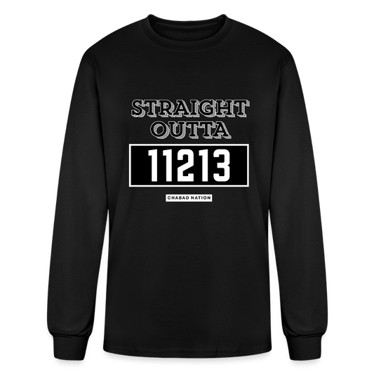 Straight Outta 11213 Men's Long Sleeve T-Shirt - black