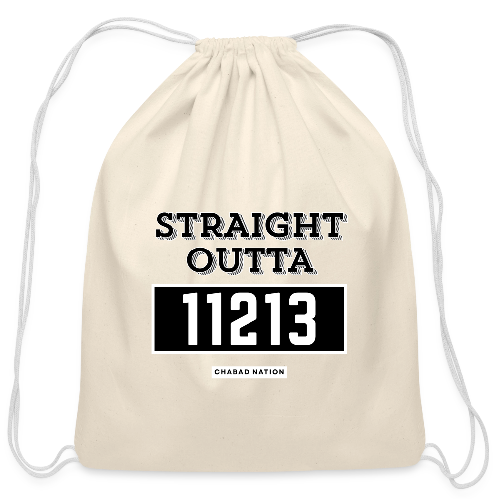 Straight Outta 11213 Cotton Drawstring Bag - natural