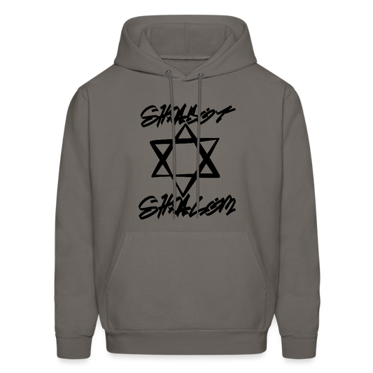 Shabbat Shalom Graffiti Star Men's Hoodie - asphalt gray
