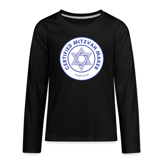 Certified Mitzvah Maker Kids' Premium Long Sleeve T-Shirt - black