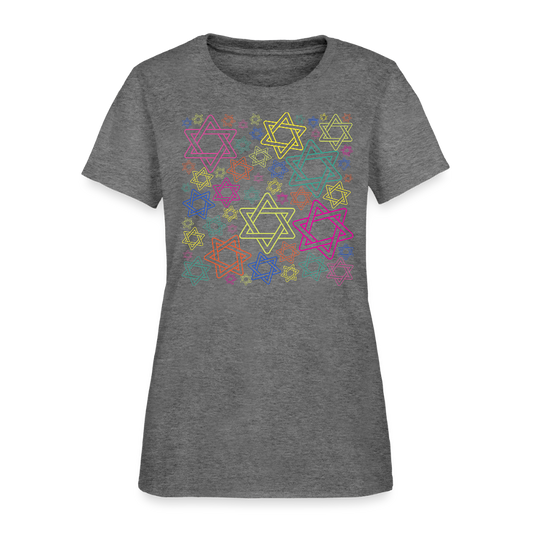 Neon Star of David Festival Women's T-Shirt - graphite heather