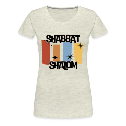 Retro Shabbat Women’s Premium T-Shirt - heather oatmeal