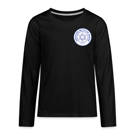 Certified Mitzvah Maker Badge Kids' Premium Long Sleeve T-Shirt - black
