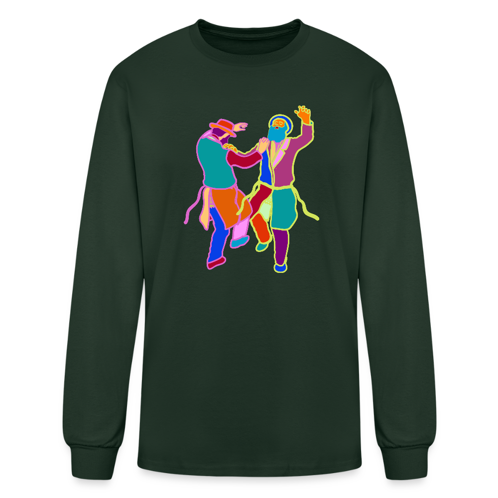 Colorful Dancing Rabbis Men's Long Sleeve T-Shirt - forest green
