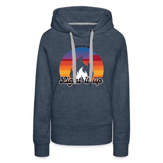 Light It Up Women’s Premium Hoodie - heather denim