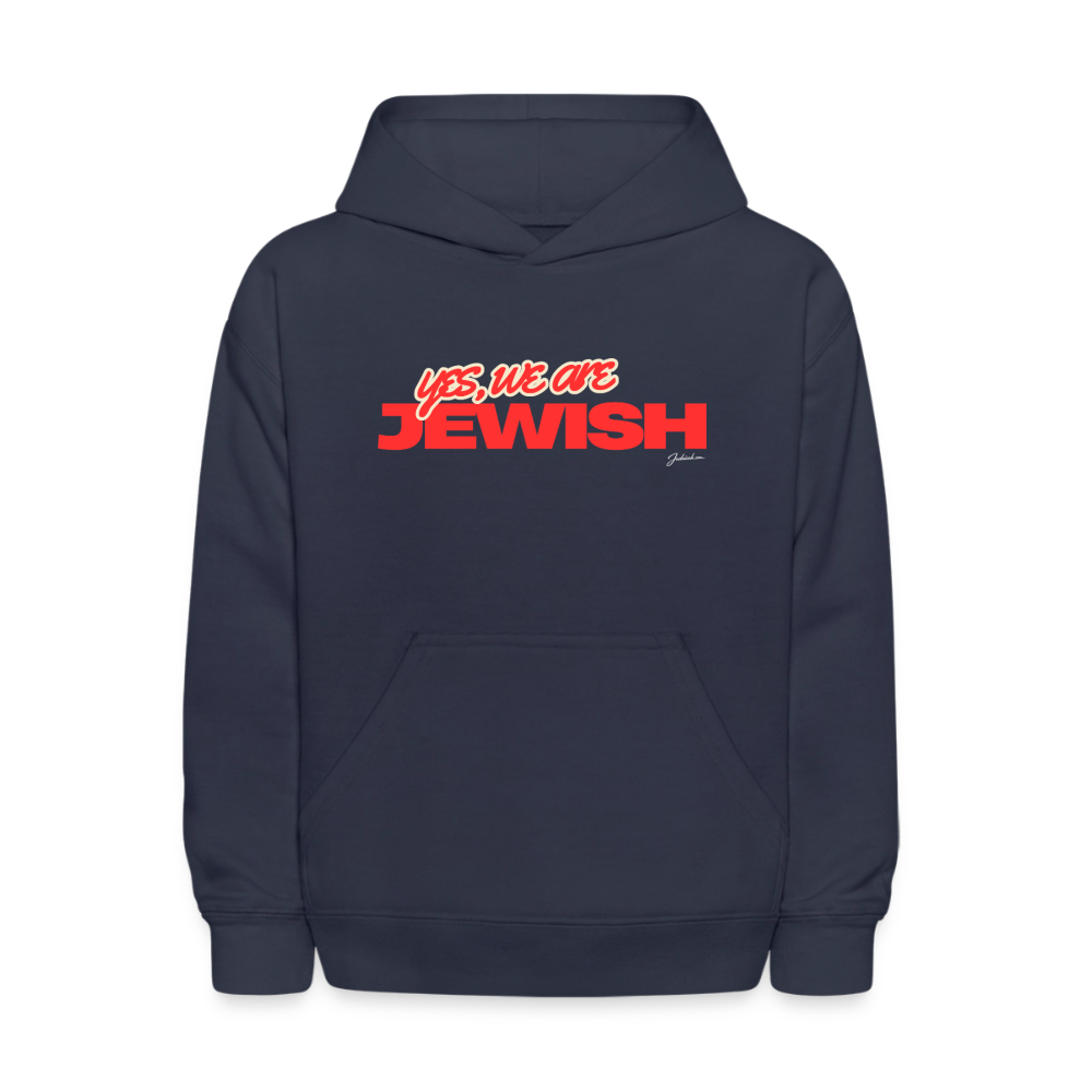 Yes, We're Jewish Kids' Hoodie - navy