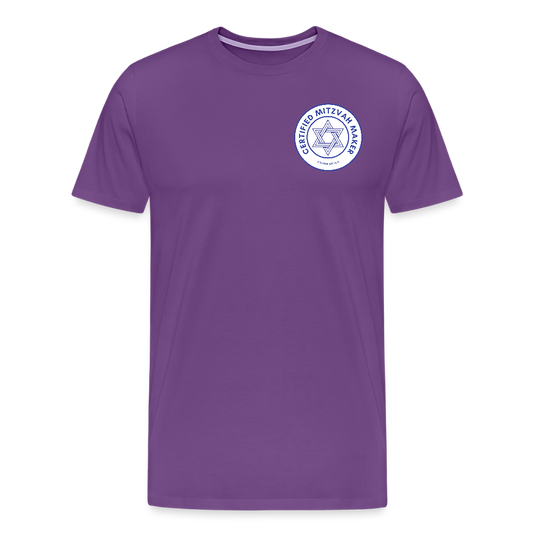 Certified Mitzvah Maker Badge Men's Premium T-Shirt - purple