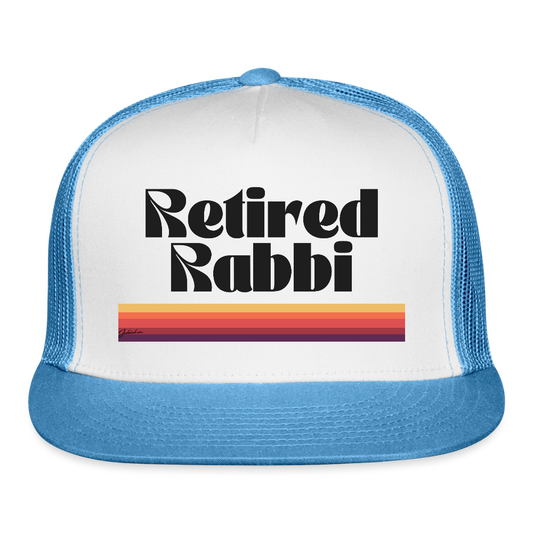 Retired Rabbi Trucker Hat - white/blue