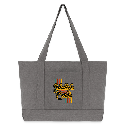 Yidlife Crisis Cotton Pigment Dyed Tote Bag - charcoal grey