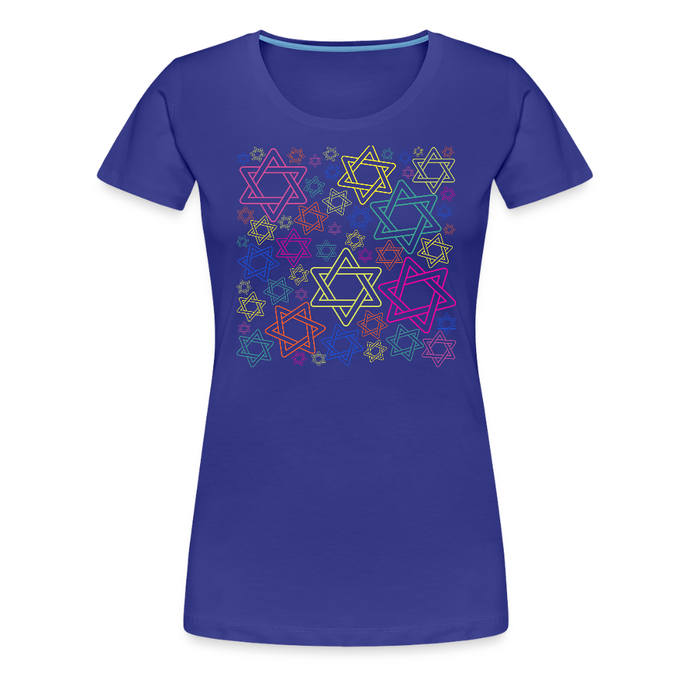 Neon Star of David Festival Women’s Premium T-Shirt - royal blue