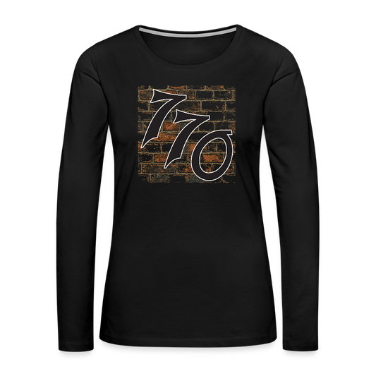 770 Brick Wall Women's Premium Long Sleeve T-Shirt - black